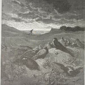 Gustave Dore, Fables, Swallow, City Rat, Country Rat, Bookplate, ~ 240706-WH 290